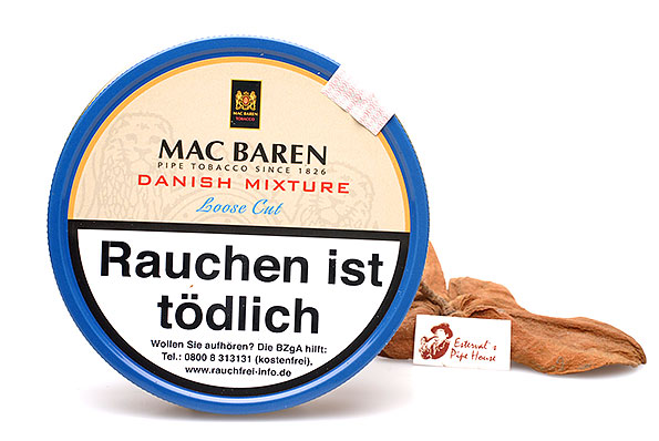 Mac Baren Danish Mixture Loose Cut Pipe tobacco 100g Tin Mac Baren Danish Mixture Loose Cut Pipe tobacco 100g Tin